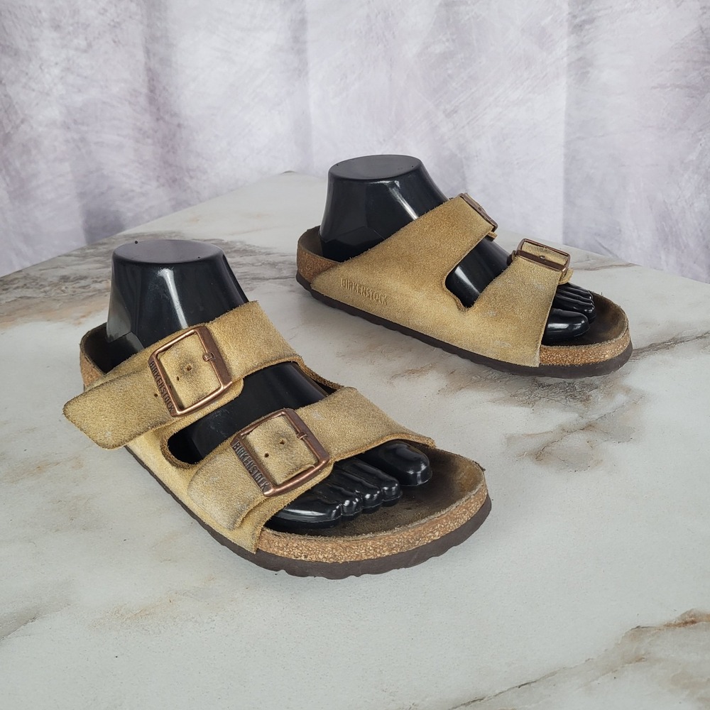 Birkenstock Arizona Size 39 Tan Suede Sandals Women's